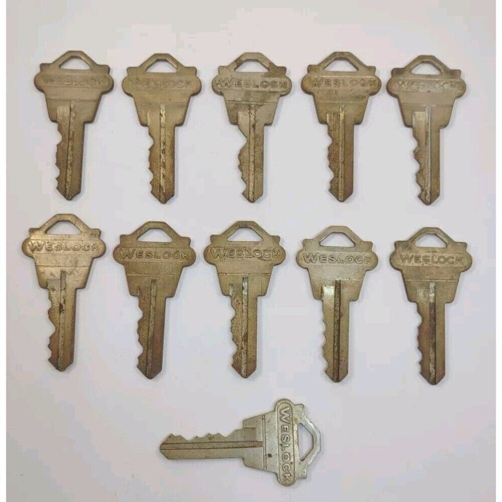 11 Vintage WESLOCK Keys Lot